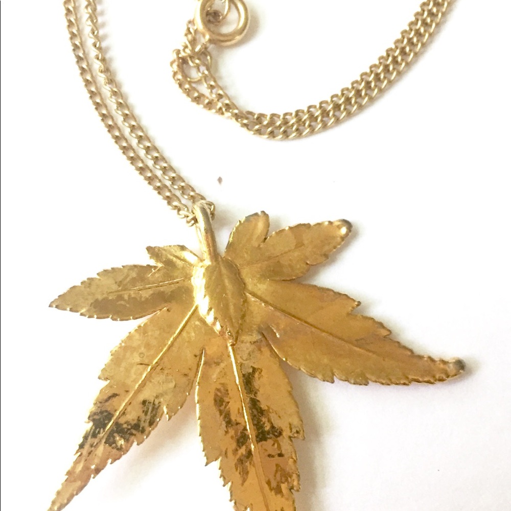 Gold Dipped “Leaf” Necklace Vintage - image 3